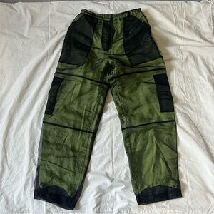 the ragged priest green/black mesh cargo pants
